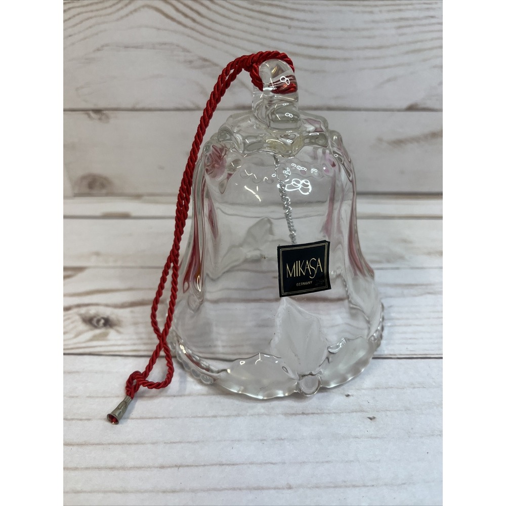 Mikasa Crystal Christmas Bell Ornament Holiday Bow